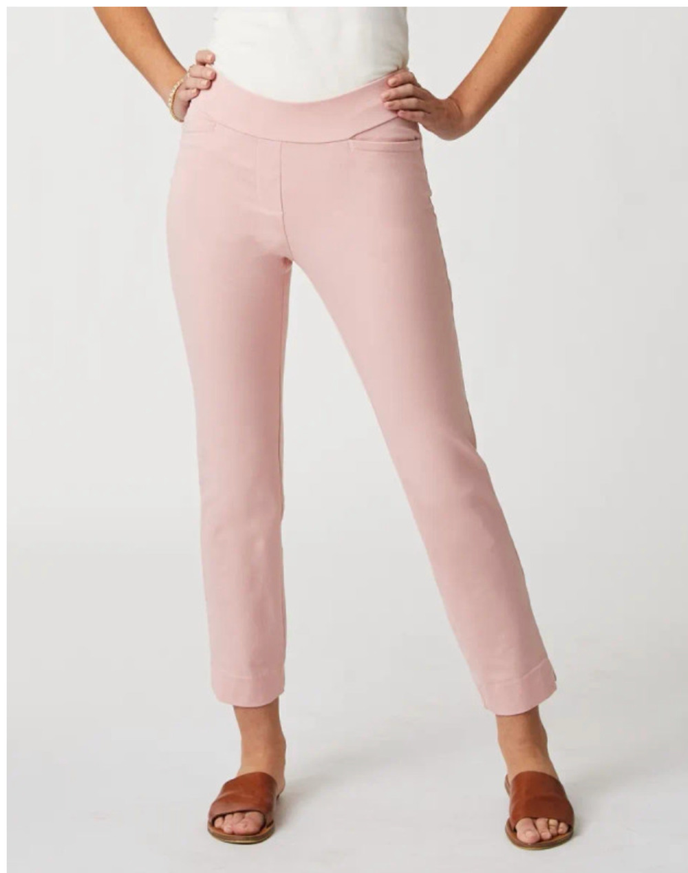 Spartina 449 Womens L Pink Maren Pull On Flat Front Summer Ankle Pants NEW